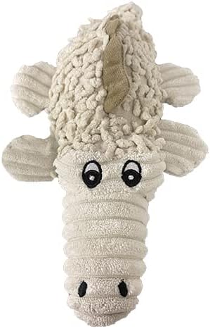 Inbelive Durable Natural Nubby Plush Dog Toys with Squeaker and Crinkle Paper in Multi-Size (Natural Octopus - L, 18 Inch), All Breed Sizes