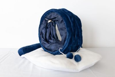 Inbelive Cat Tunnel and Bed Toy Set with Removable Plush Bed for Indoor Use; Perfect for Cats, Dogs, and Ferrets; Cat Toys Attached; Top Pet Tunnel for Fun, Exercise, and Rest; Cat Toys for Indoor Cats (Blue).