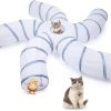 Inbelive Cat Tunnel for Indoor Cats Large, with Play Ball S-Shape 5 Way Collapsible Interactive Peek Hole Pet Tube Toys, Puppy, Kitty, Kitten, Rabbit (Multicolor)