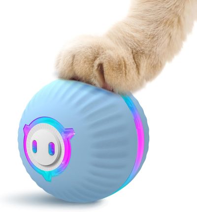 Inbelive Interactive Smart Cat Toy, APP Control Self Moving Balls, 3 Modes Active Rolling Ball with Replaceable Shell, Rechargeable Wicked Ball for Indoor Cats/Kitten and Small Dogs