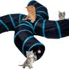 Inbelive Cat Tunnel for Indoor Cats Large, with Play Ball S-Shape 5 Way Collapsible Interactive Peek Hole Pet Tube Toys, Puppy, Kitty, Kitten, Rabbit (Multicolor)