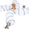 Inbelive Cat Tunnel for Indoor Cats Large, with Play Ball S-Shape 5 Way Collapsible Interactive Peek Hole Pet Tube Toys, Puppy, Kitty, Kitten, Rabbit (Multicolor)