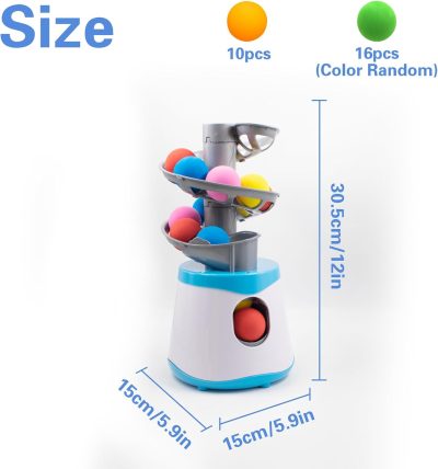 Inbelive Automatic Ball Launcher for Small and Medium Cats, Interactive Cat Toy Base Ball Throwing Machine Mental Stimulation Toys for Cats Enrichment Toy for Indoor Outdoor Use, 16 EVA Balls Included