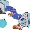 Inbelive Cat Toy Tunnel and Cubes Bundle - Interactive Crinkle Collapsible Cat Tube and Foldable Cubes Playground for Kitty, Rabbit, Puppy, Ferret Hiding Hunting and Resting