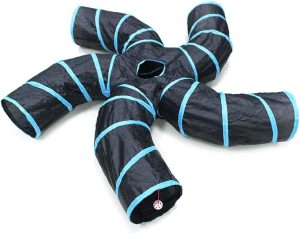 Inbelive Cat Tunnel for Indoor Cats, 2 Way/3 Way/4 Way/5 Way Cat Tubes and Tunnels Collapsible S-Shape Small Animal Tubes Kitty Tunnels Interactive Maze Cat Toy for Kitten Rabbit Ferret - 5 Way