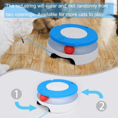 Inbelive Cat Toy, Interactive Cat Toys for Indoor Cats, Automatic Cat String Toy for Cat Exercise, Fit for Most Cats (Blue)