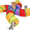 Inbelive Cat Tunnel for Indoor Cats Large, with Play Ball S-Shape 5 Way Collapsible Interactive Peek Hole Pet Tube Toys, Puppy, Kitty, Kitten, Rabbit (Multicolor)