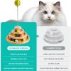 Inbelive Cat Toy Roller, 3-Level Turntable Ball Tower with 8 Colorful Balls & 1 Bell, Interactive Kitten Fun Mental Physical Exercise Puzzle Kitten Toys