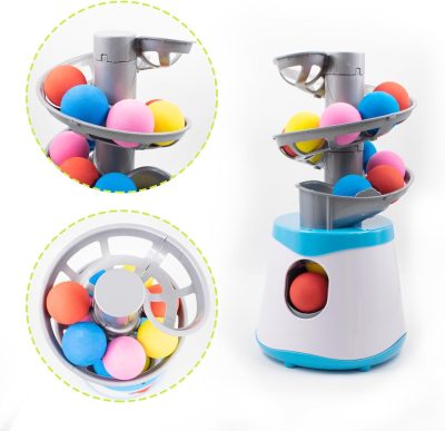 Inbelive Automatic Ball Launcher for Small and Medium Cats, Interactive Cat Toy Base Ball Throwing Machine Mental Stimulation Toys for Cats Enrichment Toy for Indoor Outdoor Use, 16 EVA Balls Included