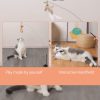 Inbelive Cat Feather Toys Automatic Interactive Cat Toys Natural Bird Feather Ball Toys Suction Cup Pet Chase Movement Playing Toy Exercise cat Toys 7 Pcs Cat Toy Set for Indoor Bored Cats Gifts