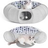 Inbelive Summer Breathable Cat Tunnel Bed, Soft Comfortable Cat Toy with Hanging Ball for Small to Medium Cats Kitten,Puppy,Rabbit,Ferret, Puppy Indoor Crawling Drilling