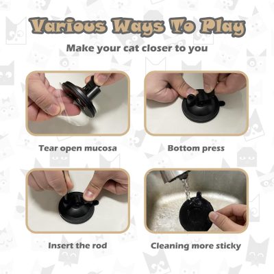 Inbelive Cat Feather Toys Automatic Interactive Cat Toys Natural Bird Feather Ball Toys Suction Cup Pet Chase Movement Playing Toy Exercise cat Toys 7 Pcs Cat Toy Set for Indoor Bored Cats Gifts