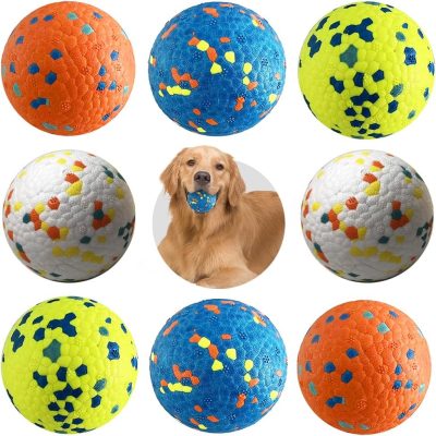 Inbelive Dog Balls, Indestructible Tennis Balls for Dogs, Durable Bouncy Dog Toy Balls for Aggressive Chewers, Interactive Dog Toys for Fetch Game, Lightweight Floating Dog Toys (4 Balls)
