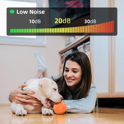 Inbelive Interactive Dog Toy Ball 2.3'' 2 Interactive Modes Soft Enhanced Rubber Bite Resistant Durable Motion Activated Automatic Rolling Ball Toys with LED