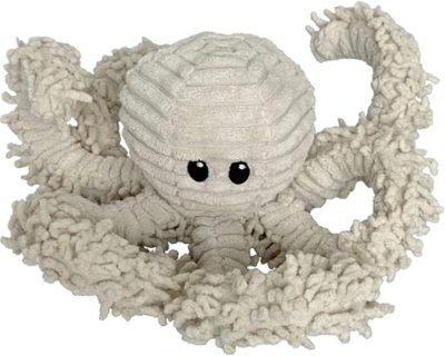 Inbelive Durable Natural Nubby Plush Dog Toys with Squeaker and Crinkle Paper in Multi-Size (Natural Octopus - L, 18 Inch), All Breed Sizes