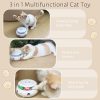 Inbelive 3-in-1 Cat Toy: Interactive Fun with Fluttering Butterfly, Ambush Feather, and Track Balls. USB Powered for Indoor Exercise (Bright White)