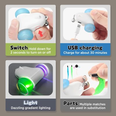 Inbelive Interactive Cat Toys for Indoor Cats, 2-Speed Smart Automatic Cat Mouse Toy with LED Wheels, USB Rechargeable,Relieve Lack of Exercise for Cats Kittens
