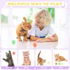 Inbelive 158pcs Cat Ball Launcher Set, Interactive Cat Toy Pom Pom Balls for Bored, Lightweight and Silent Cat Toys Pet Ball Launcher Plush Ball Shoot Gun Toy for Indoor Cats Kitten (Glitter Balls)