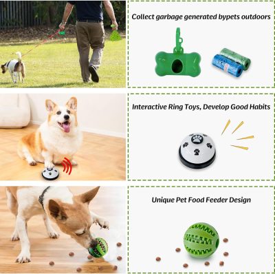 Inbelive 20Pcs Puppy Chew Toys for Teething, Dog Chew Toys with Rope Toys, Pet Dog Toothbrush, Treat Balls, Dog Plush Toys and Squeaky Toys for Small Medium Dogs, Cute Dog Toy with Basket