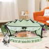 Inbelive Cat Tunnel Toy Bed 2-in-1, Collapsible Cat Tunnels Tubes Toys with Washable Removable Mat Beds for Indoor Pet Cats Kittens Matcha
