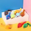 Inbelive 120 Pcs Rainbow Furry Cat Mouse Toys Interactive Rattle Cat Toy Mice Small Soft Rustle Sound Kitten Toys for Pets Cat Puppy Kittens Play, Assorted Colors
