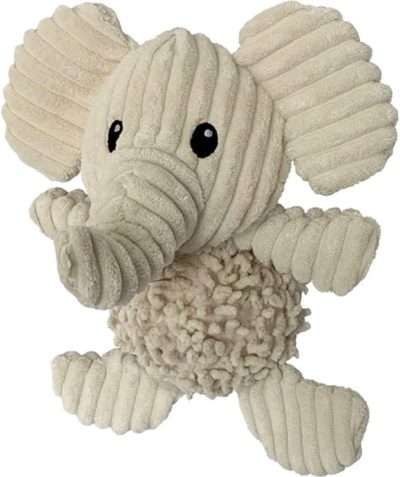 Inbelive Durable Natural Nubby Plush Dog Toys with Squeaker and Crinkle Paper in Multi-Size (Natural Octopus - L, 18 Inch), All Breed Sizes