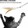 Inbelive Cat Wand Toy Refills Natural Feathers Replacement Teasers, 4Pcs Different Senses Replacement Teasers Arouse Cat Desire to Hunt