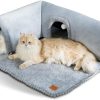Inbelive Cat Tunnel Bed Indoor: Detachable Kitty Pet Play Tube - Washable Kitten Cave Mat with Ball Toys
