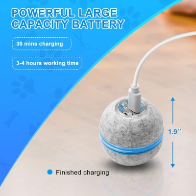 Inbelive Interactive Smart Cat Toy, APP Control Self Moving Balls, 3 Modes Active Rolling Ball with Replaceable Shell, Rechargeable Wicked Ball for Indoor Cats/Kitten and Small Dogs