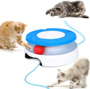 Inbelive Cat Toy, Interactive Cat Toys for Indoor Cats, Automatic Cat String Toy for Cat Exercise, Fit for Most Cats (Blue)