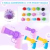 Inbelive 158pcs Cat Ball Launcher Set, Interactive Cat Toy Pom Pom Balls for Bored, Lightweight and Silent Cat Toys Pet Ball Launcher Plush Ball Shoot Gun Toy for Indoor Cats Kitten (Glitter Balls)