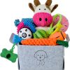 Inbelive 20Pcs Puppy Chew Toys for Teething, Dog Chew Toys with Rope Toys, Pet Dog Toothbrush, Treat Balls, Dog Plush Toys and Squeaky Toys for Small Medium Dogs, Cute Dog Toy with Basket