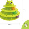 Inbelive Cat Toy Roller,3 Levels Tower with Six Multiple Balls Cat Turntable Toy,Funny Interactive Cat Toys for Indoor,Funny Puzzle Toy for Kitten Pet Cats,Do Exercise&Play Game (Yellow-Green)