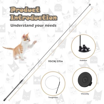 Inbelive Cat Feather Toys Automatic Interactive Cat Toys Natural Bird Feather Ball Toys Suction Cup Pet Chase Movement Playing Toy Exercise cat Toys 7 Pcs Cat Toy Set for Indoor Bored Cats Gifts