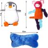 Inbelive 5 Pack Value Bundle Dog Toys Assortment Dog Plush Toys Dog Squeaky Toys Assortment Puppy Pet Mutt Dog Toy Dog Squeak Toy for Small Medium Large Dogs
