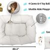 Inbelive 4 Ways Shuttled XL Cat Tunnel Bed for Indoor Cats Peekaboo Cat Cave Donut with Cool Mat