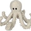Inbelive Durable Natural Nubby Plush Dog Toys with Squeaker and Crinkle Paper in Multi-Size (Natural Octopus - L, 18 Inch), All Breed Sizes