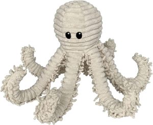 Inbelive Durable Natural Nubby Plush Dog Toys with Squeaker and Crinkle Paper in Multi-Size (Natural Octopus - L, 18 Inch), All Breed Sizes