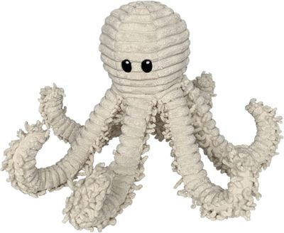 Inbelive Durable Natural Nubby Plush Dog Toys with Squeaker and Crinkle Paper in Multi-Size (Natural Octopus - L, 18 Inch), All Breed Sizes