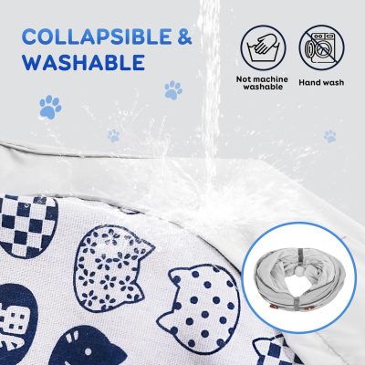 Inbelive Summer Breathable Cat Tunnel Bed, Soft Comfortable Cat Toy with Hanging Ball for Small to Medium Cats Kitten,Puppy,Rabbit,Ferret, Puppy Indoor Crawling Drilling