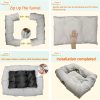 Inbelive 4 Ways Shuttled XL Cat Tunnel Bed for Indoor Cats Peekaboo Cat Cave Donut with Cool Mat