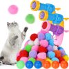 Inbelive 158pcs Cat Ball Launcher Set, Interactive Cat Toy Pom Pom Balls for Bored, Lightweight and Silent Cat Toys Pet Ball Launcher Plush Ball Shoot Gun Toy for Indoor Cats Kitten (Glitter Balls)