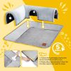 Inbelive Cat Tunnel Bed Indoor: Detachable Kitty Pet Play Tube - Washable Kitten Cave Mat with Ball Toys