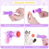 Inbelive 158pcs Cat Ball Launcher Set, Interactive Cat Toy Pom Pom Balls for Bored, Lightweight and Silent Cat Toys Pet Ball Launcher Plush Ball Shoot Gun Toy for Indoor Cats Kitten (Glitter Balls)