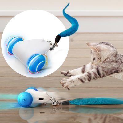 Inbelive Interactive Cat Toys for Indoor Cats, 2-Speed Smart Automatic Cat Mouse Toy with LED Wheels, USB Rechargeable,Relieve Lack of Exercise for Cats Kittens