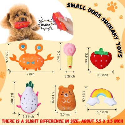 Inbelive 80 Pcs Dog Squeaky Toys Bulk for Small Puppy Dog Stuffed Plush Chew Toys Small Medium Dogs PET Toys with Squeakers for Puppies Teething (Novel Style)
