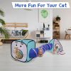 Inbelive Cat Toy Tunnel and Cubes Bundle - Interactive Crinkle Collapsible Cat Tube and Foldable Cubes Playground for Kitty, Rabbit, Puppy, Ferret Hiding Hunting and Resting