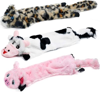 Inbelive Dog Squeaky Toys No Stuffing 6 Pack Dog Toys Crinkle Dog Toys for Small Dogs Durable Dog Chew Toys Plush Cute Animals Natural Puppy Toys for Teething Pet Toys Squeak