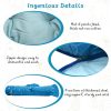 Inbelive Cat Tunnel Bed for Indoor Cats 2-in-1 Cat Play Tunnel Bed Collapsible Cat Carpet Tunnel Washable Cat Tubes and Tunnels with Hanging Balls for Kitty Bunny Rabbit Puppy Ferret (Blue)