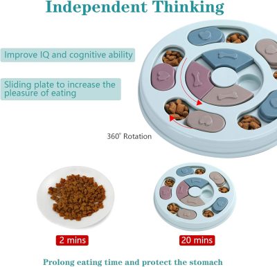 Inbelive Dog Puzzle Toys,Dogs Food Puzzle Feeder Toys for IQ Training & Mental Enrichment,Dog Treat Puzzle(Blue)